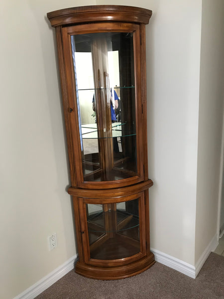 Curio Cabinet Solid Wood Corner Unit