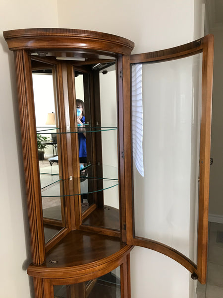 Curio Cabinet Solid Wood Corner Unit