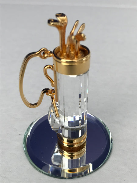 Swarovski Crystal Miniature - Golf Bag and Clubs