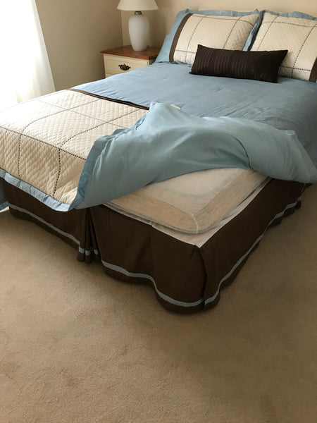 Double bed includes queen size comforter, bedskirt and pillow shams.