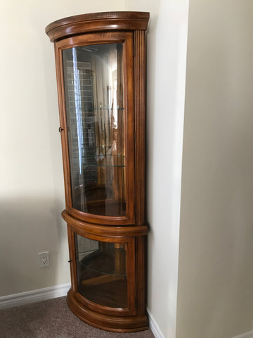 Curio Cabinet Solid Wood Corner Unit