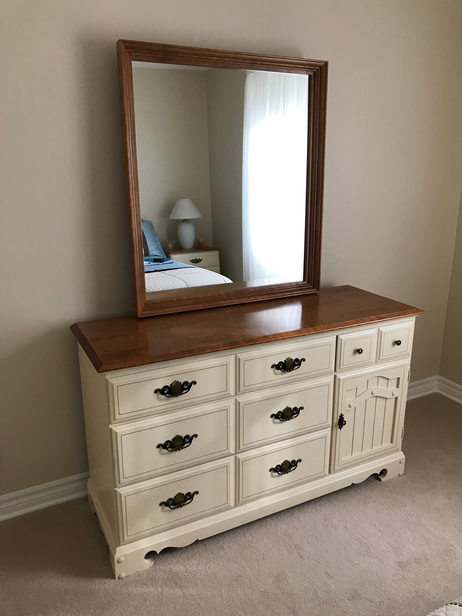 Dresser with matching mirror