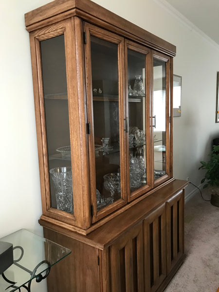 Dining Room Hutch - Top cabinet offers safe viewing and keeping of your treasures